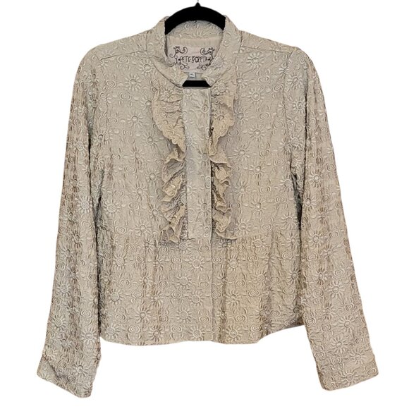 Pete & Greta by Johnny Was VTG 100% Silk Embroidered Peplum Lined Gold Jacket - Picture 6 of 16